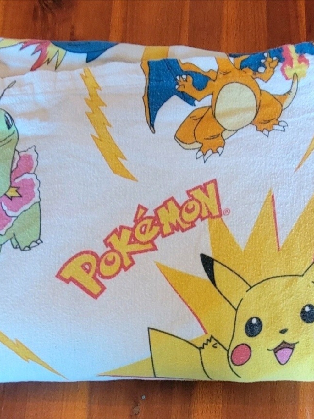 Pokemon Twin 100% Cotton Flat Bed Sheet Nintendo 2000 Good Pre-owned Condition